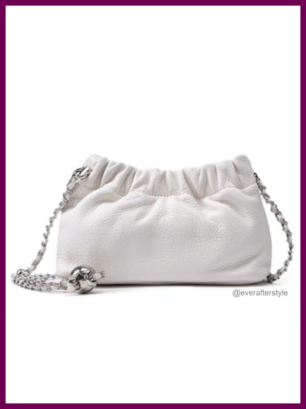 Full-Grain Leather Crossbody Bag Ruched Hobo Clutch Women
